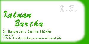 kalman bartha business card